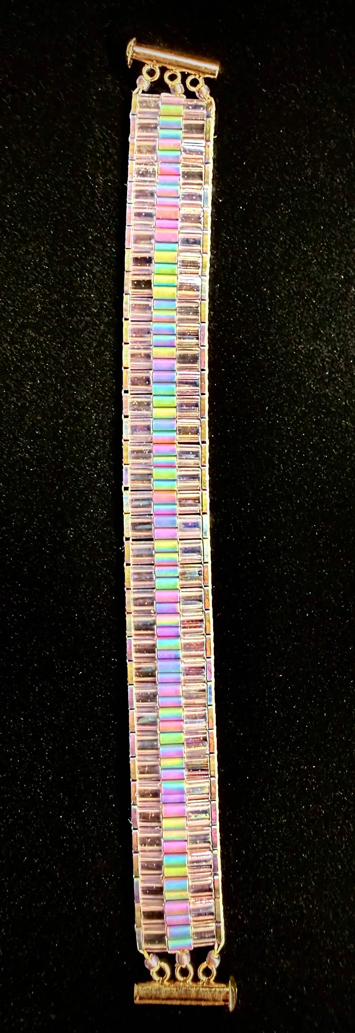 Electric Rainbow Tila band bracelet
