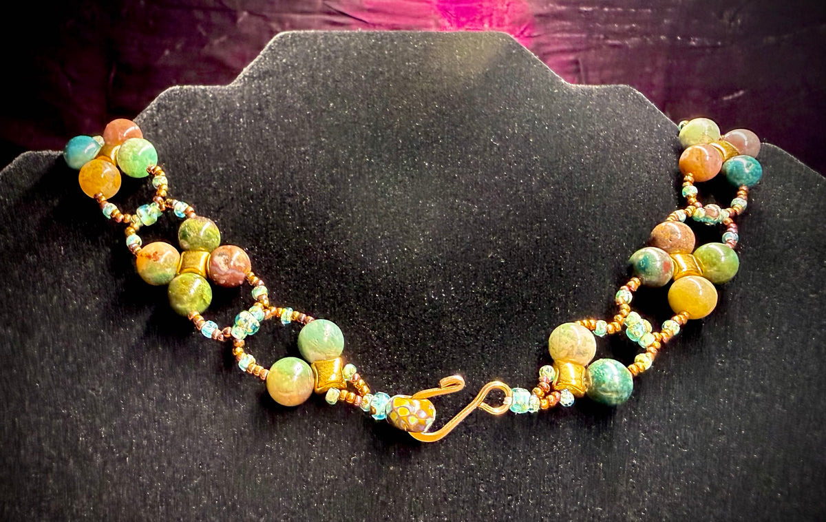 Indian Agate Quads Necklace