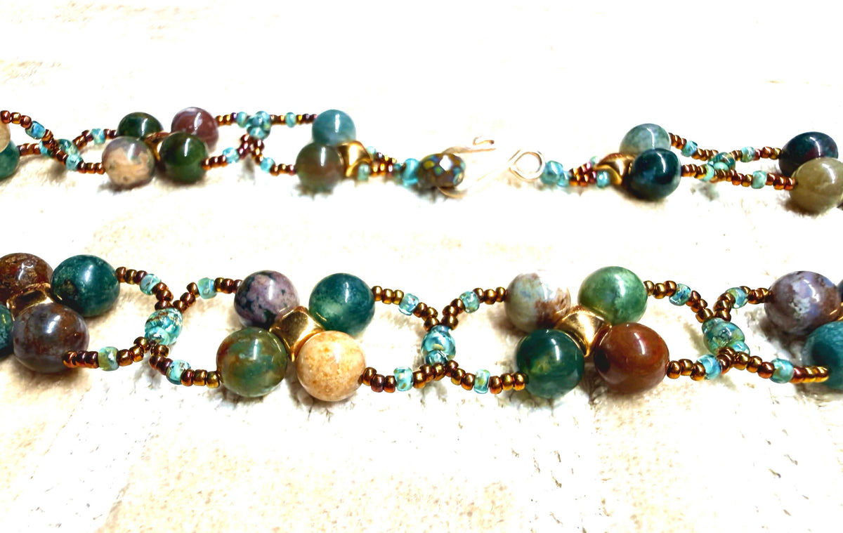 Indian Agate Quads Necklace