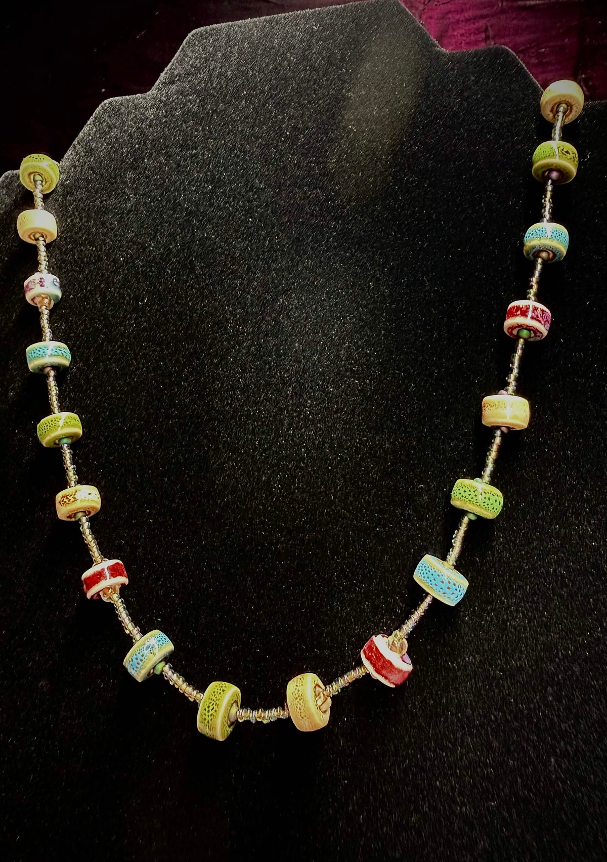 Ceramic Disco Earthy necklace