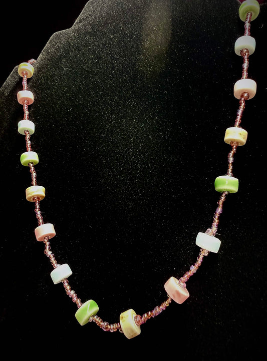 Ceramic Disc-O Pastel necklack