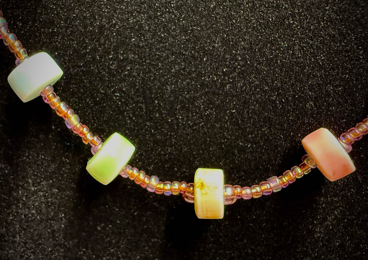 Ceramic Disc-O Pastel necklack