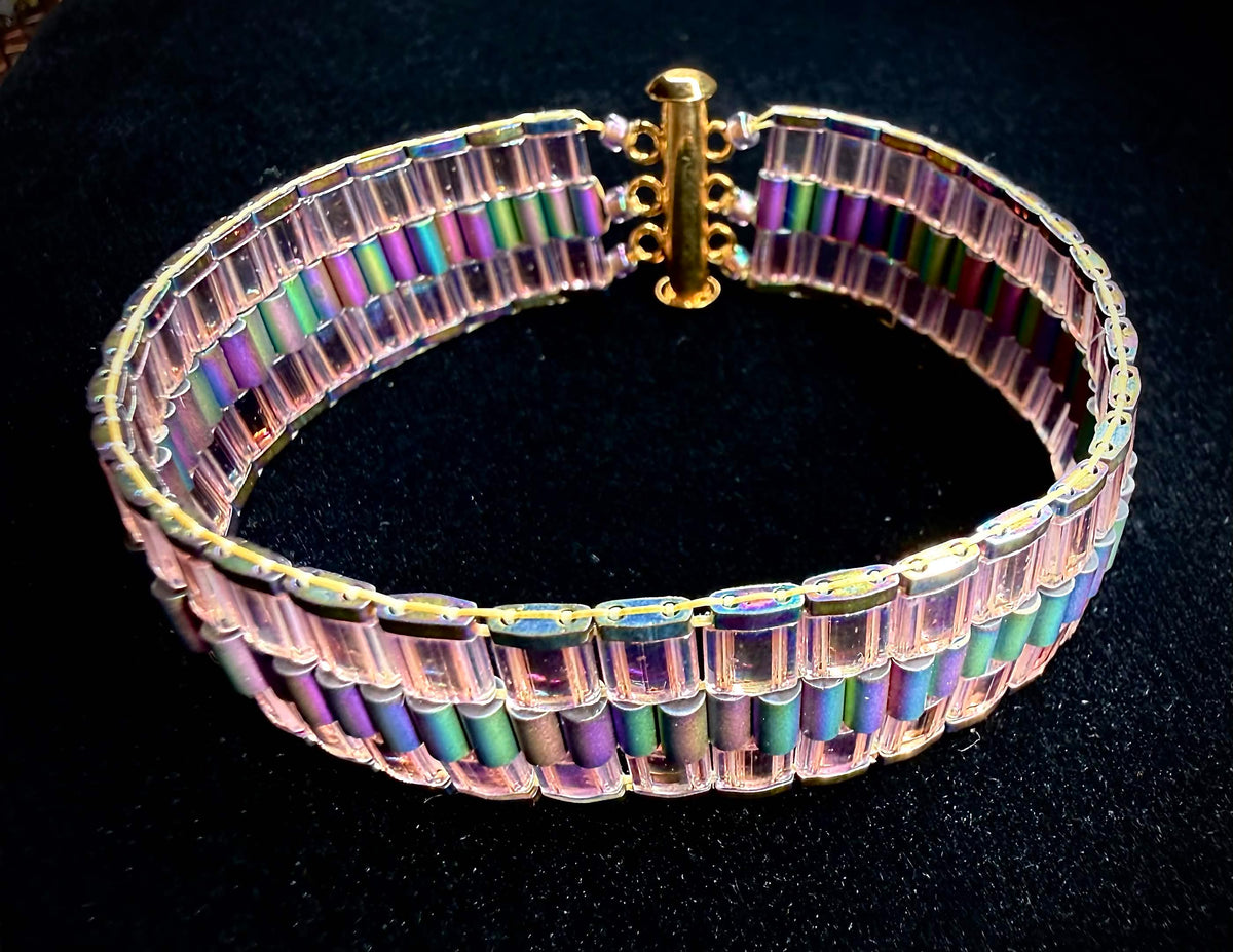 Electric Rainbow Tila band bracelet