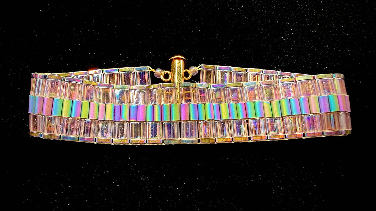 Electric Rainbow Tila band bracelet