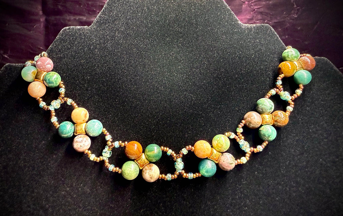 Indian Agate Quads Necklace
