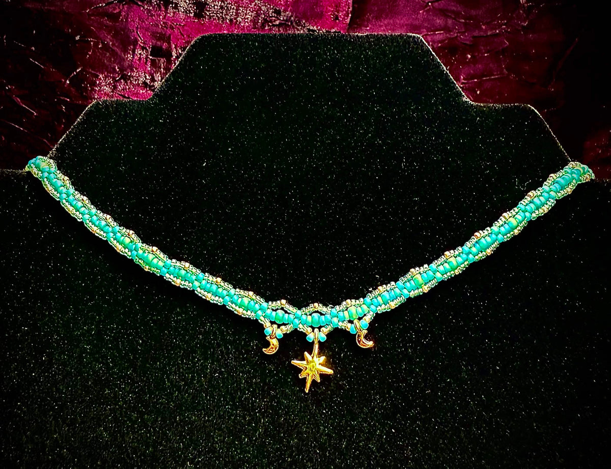 Wishing Star necklace aqua
