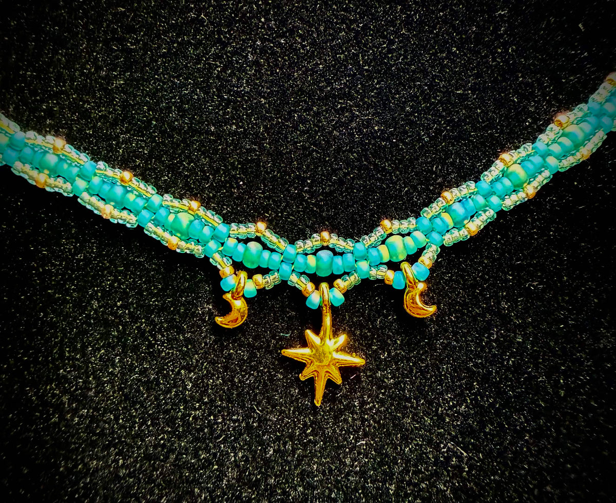 Wishing Star necklace aqua